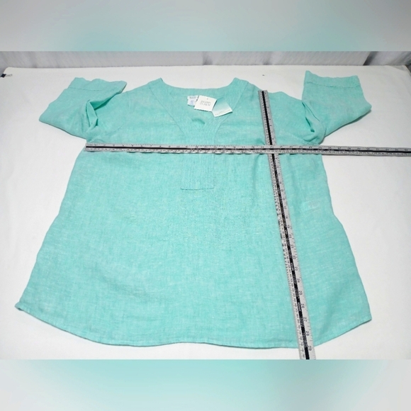 Sigrid Olsen 100% Linen V Neck 3/4 Sleeve Pull On Top. Ladies 1XL NWT - Picture 3 of 7
